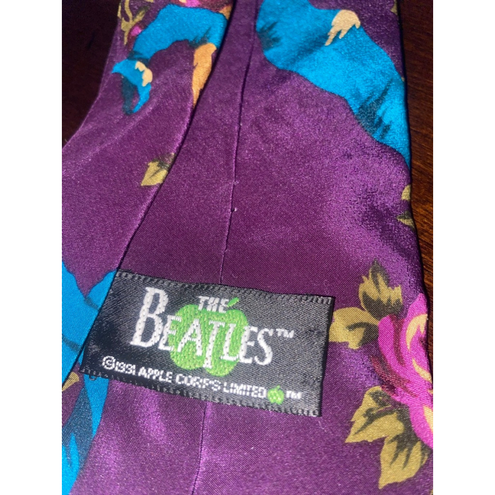 Vintage Beatles Floral &Hearts Silk Tie One Size - Picture 2 of 7